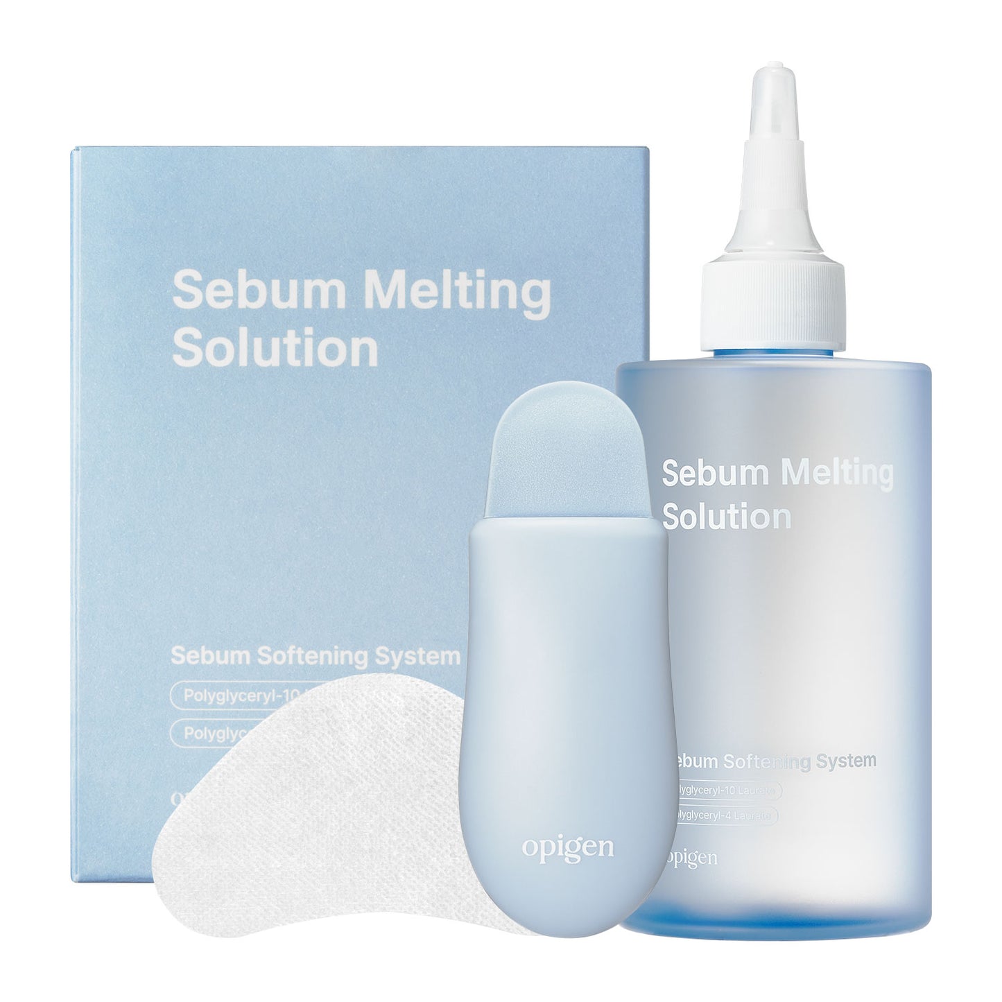 Sebum Melting Solution 240ml + Cotton Pads 50ea + Scraper