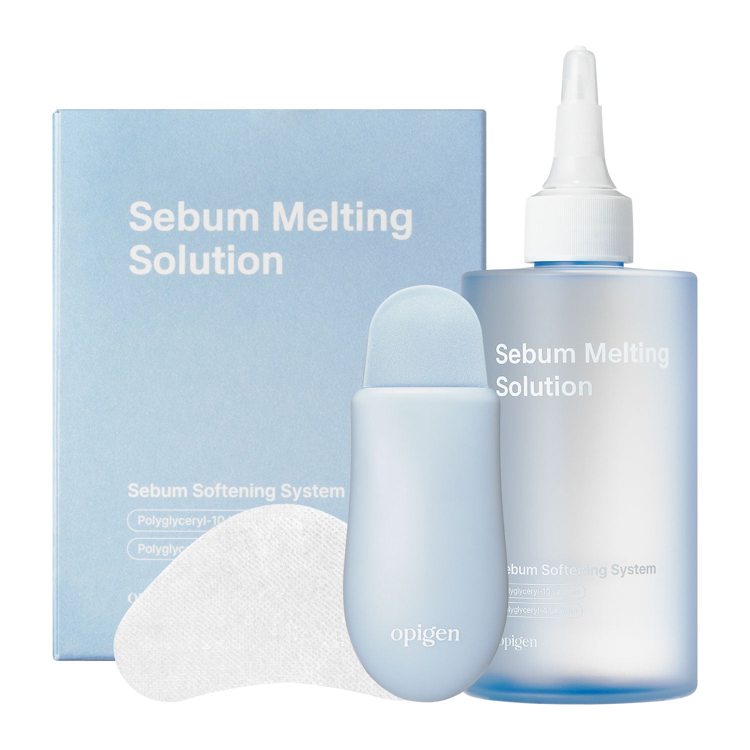 Sebum Melting Solution 240ml + Cotton Pads 50ea + Scraper