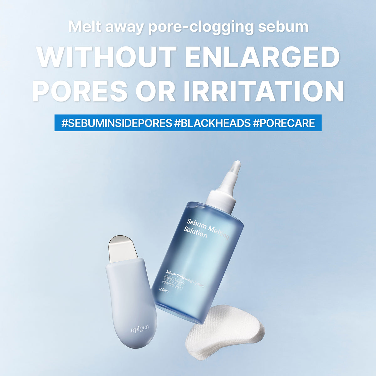 Sebum Melting Solution 240ml + Cotton Pads 50ea + Scraper